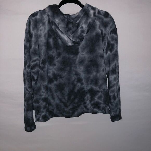 Women's Colsie Grey Tie Dye Hooded Sweatshirt Jacket - Picture 6 of 6